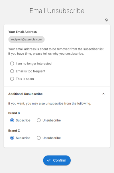 Unsubscribe Form